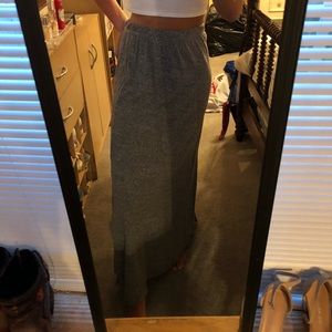 heather gray skirt with 2 slits